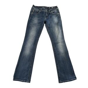 Miss Me Womens Jeans Sz 29x32 Embellished Slim Bootcut Denim Bling Western Y2K